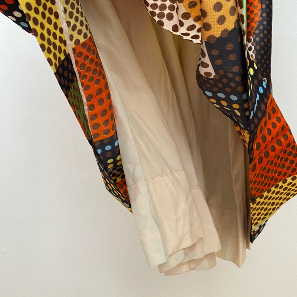 Vintage - Incredible 1970’s Maxi Dot Print Colourful Geometric Skirt by MALBE - Picture 7 of 14